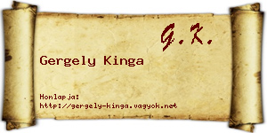 Gergely Kinga névjegykártya